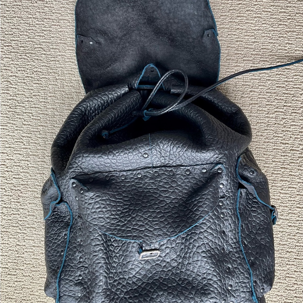 Black Textured Women's Backpack - Picture 6 of 9